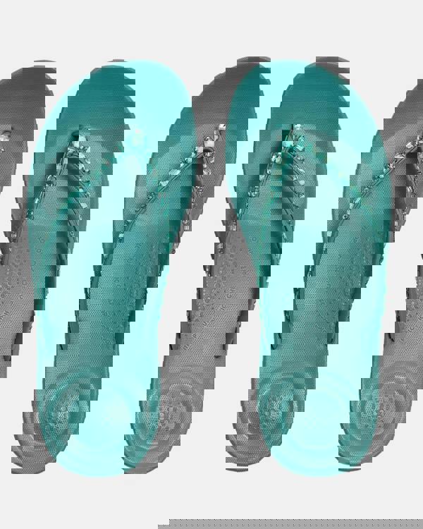 FitFlop Womens iQushion Multi-Crystal Ergonomic Flip-Flops - Teal 053