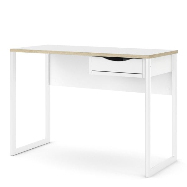 Furniture To Go Function Plus Desk 1 Drawer in White with Oak Trim