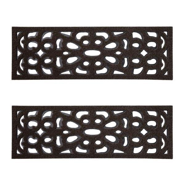 Nicoman Victorian Style Eco-Friendly Rubber Step Mat - Brown - Indoor/Outdoor