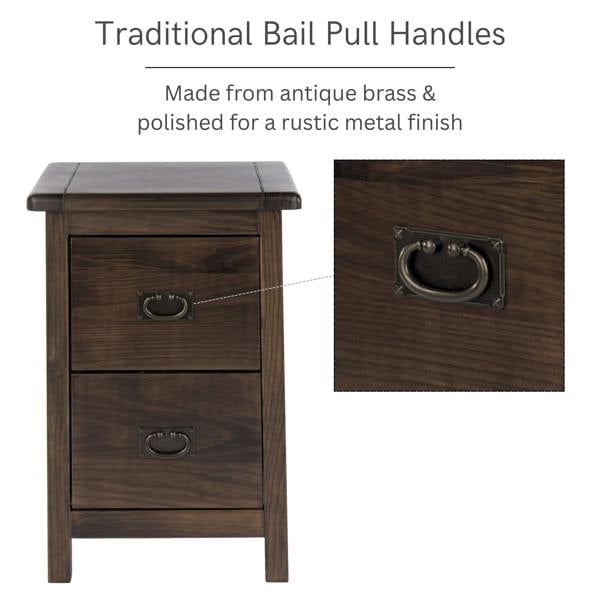Core Products Set of 2 Boston Petite 2-Drawer Rustic Brown Lacquered Bedside Cabinets
