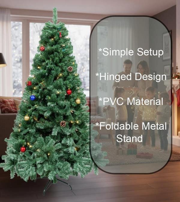 4ft to 12ft Green Alaskan Pine Artificial Christmas Trees with Metal Stand image 3