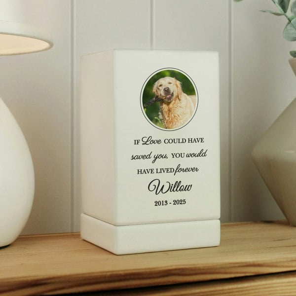 Personalised Memento Company Personalised Pet Photo Upload Small Wooden Urn
