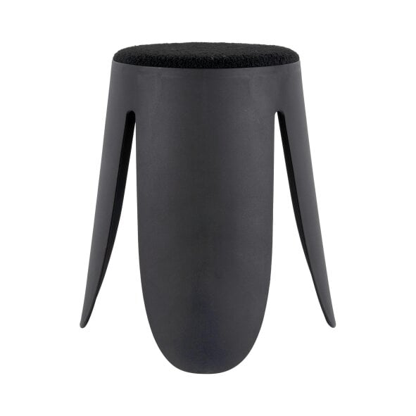 Love Frankie Padded Boucle Stool in Jet Black