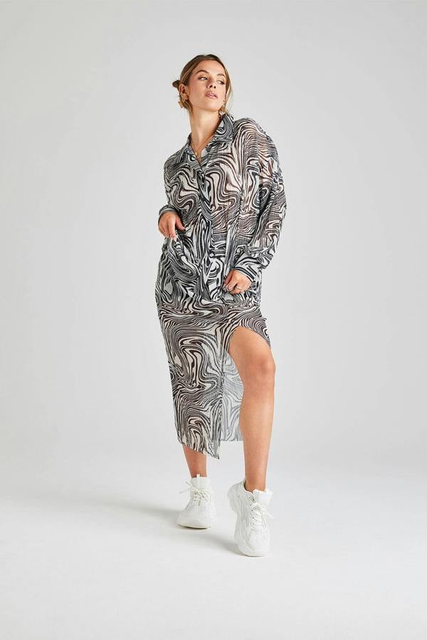 Urban Bliss Black Plisse Mesh Shirt