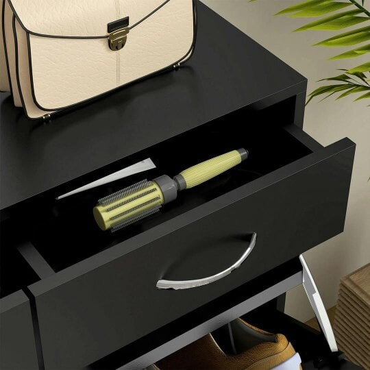 Havendro Black Shoe Cabinet Rack Wooden Shoes Storagoes e Stand Cupboard