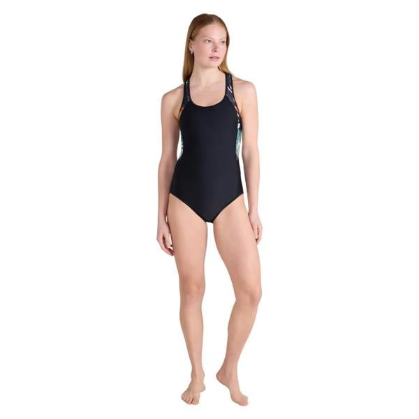 Mountain Warehouse Womens/Ladies Take The Plunge Floral Swimming One Piece Swimsuit - Black - 
