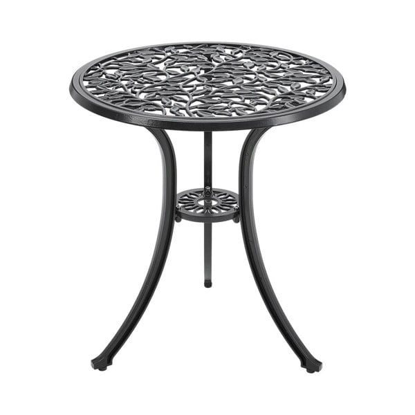 3pcs Black Cast Aluminum Bistro Table and Chairs Set Garden Dining Sets Living and Home
