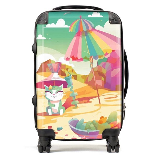 Warren Reed Kitten On A Beach Holiday Suitcase