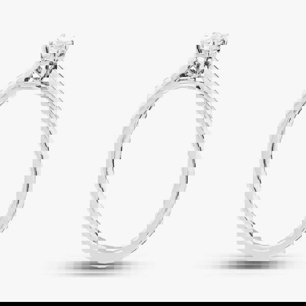 1888 Collection 9ct White Gold 0.33ct Emerald Cut Diamond Solitaire Ring EPP01-9W-0.33-H-SI2