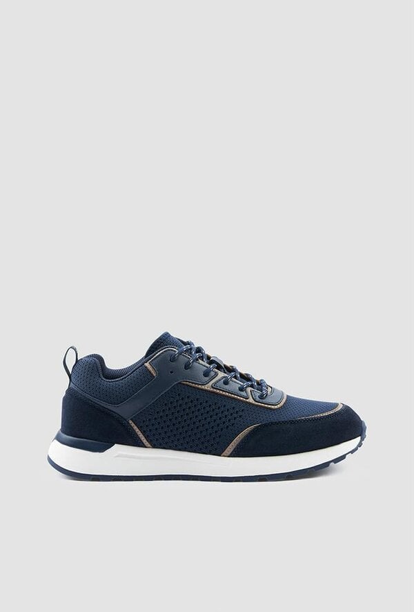 Paul & Shark Knit and Leather Sneakers
