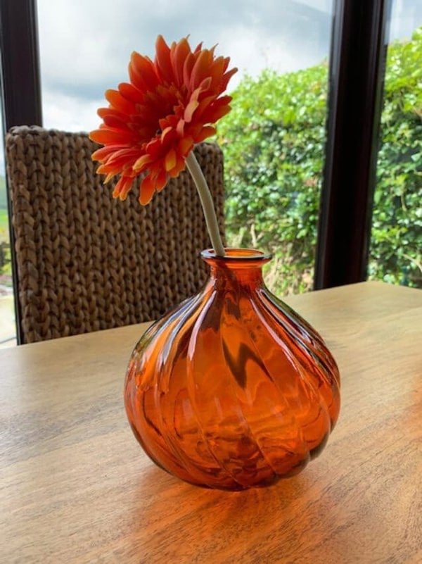 Verano-Recycled-Glass-Ola-Round-Vase-Orange-Lifestyle