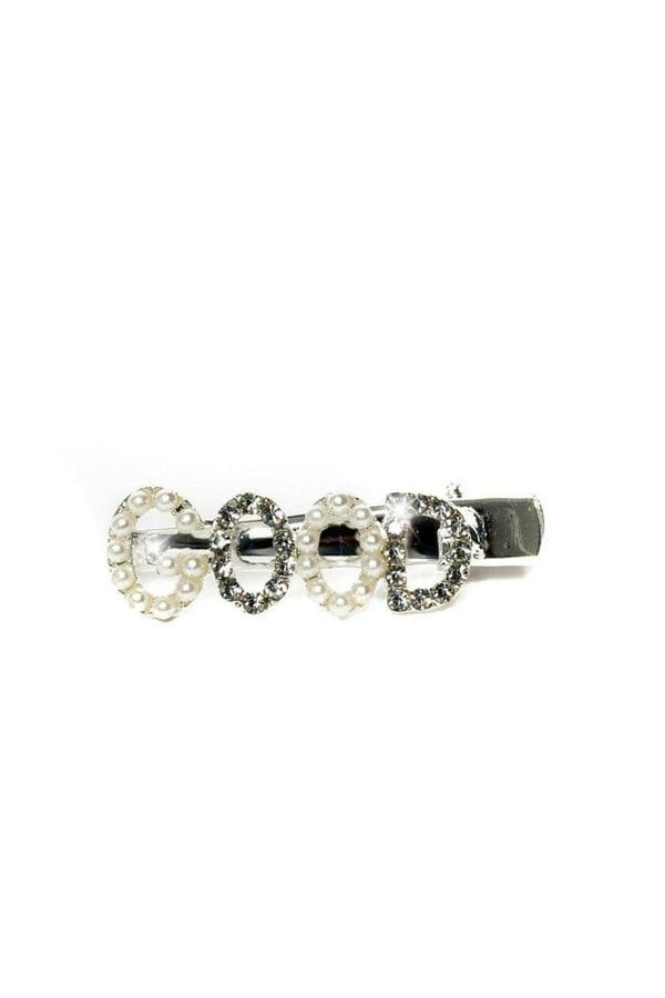 Chelsy Slogan Diamante And Pearl Hair Clip - Assorted