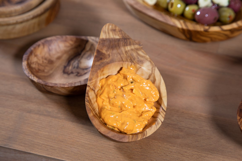 Verano Spanish Ceramics Olive Wood - Set Of 2 Yeng Yeng Dip Dishes