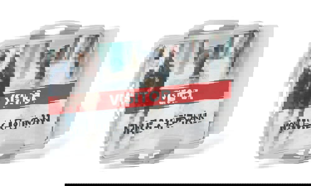 Durable ECO 2 Card Recycled Plastic Security ID Badge Holders | 10 Pack | Grey