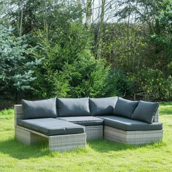 The Garden Marketplace Multi Layout Norfolk Rattan Weave 6 Seater Garden Lounge Set