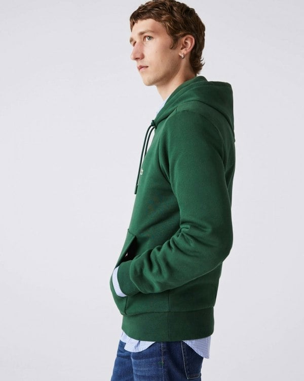 Lacoste Mens Fleece Hoodie - Green 132