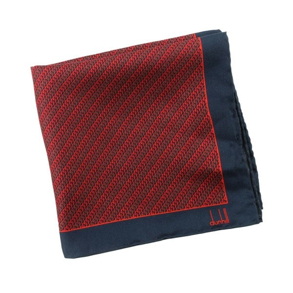 Dunhill mulberry silk pocket square Luxurious silk with a curb chain pattern