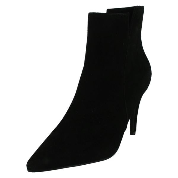 Spot On Ladies Spot On High Heel Leather Ankle Boots with Inside Zip F51212