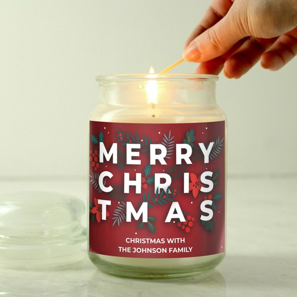Personalised Memento Company Personalised Christmas Large Scented Jar Candle