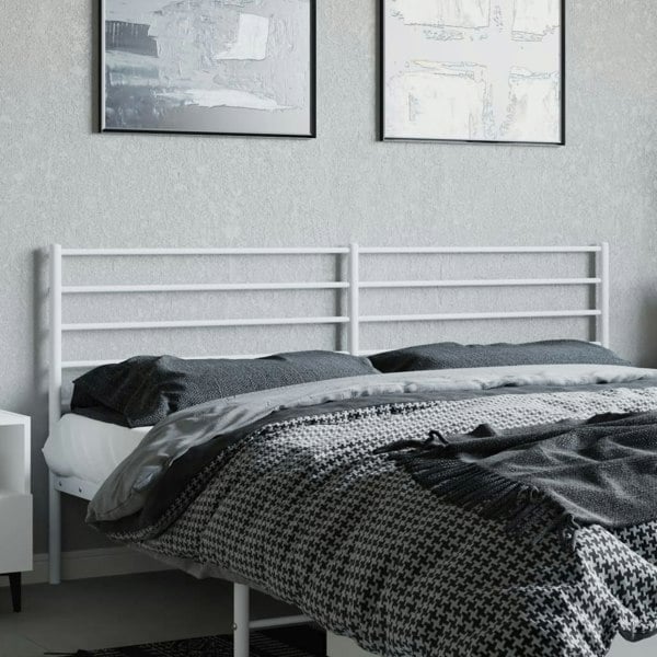 Berkfield Metal Headboard White 193 cm