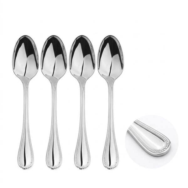 Glim Glam Cutlery Sets Stainless Steel 18/8 Teaspoon 4pc Set Catering Bead 