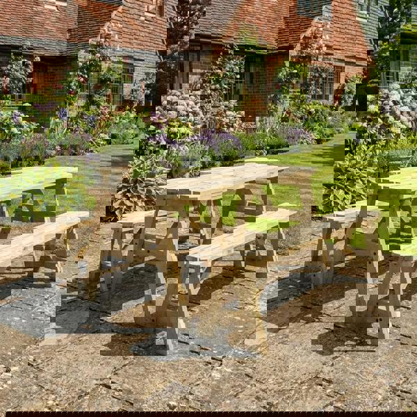 Arbor Garden Solutions Victoria Rounded Picnic Table and Benches Set