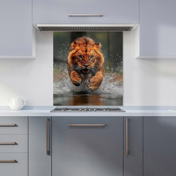 Warren Reed Lion Pouncing Kitchen Splashback - 00034