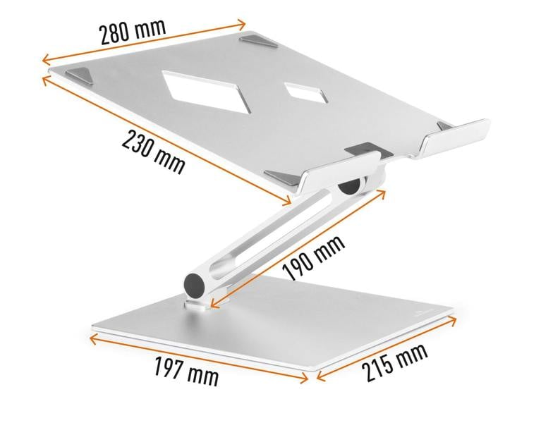 Durable Premium Aluminium Laptop Stand Rise | Contemporary Desktop Stand