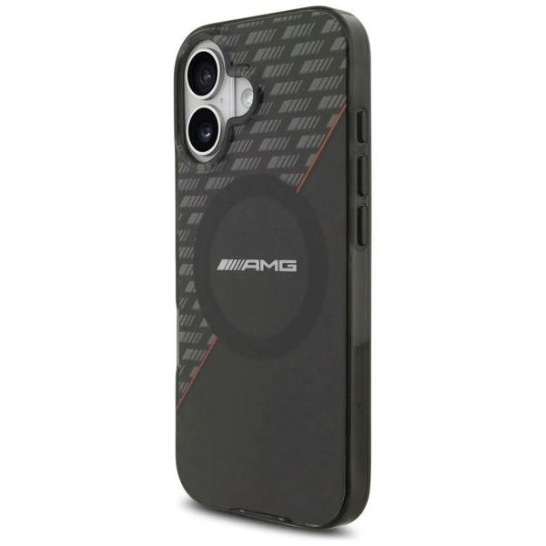 AMG Double Layer Transparent Rhombs Case with MagSafe for iPhone 17 6.3" Black Red - AMHMP17S24HRDKR