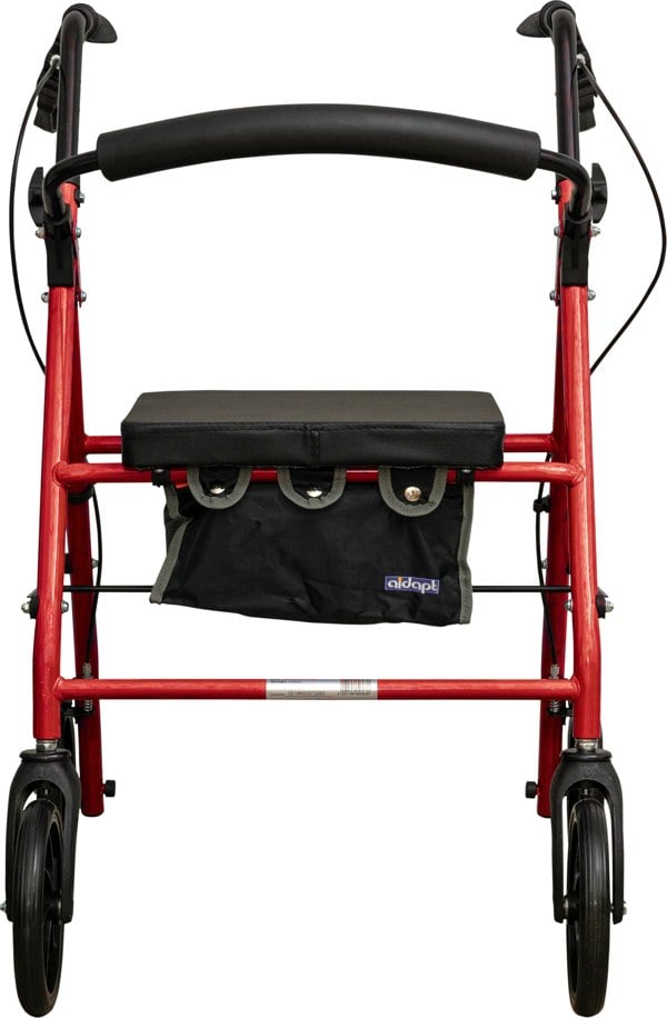 Aidapt Four Wheeled Rollator with Bag Red