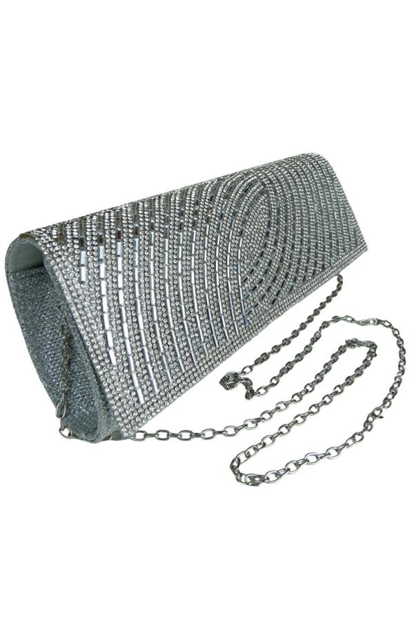 Paulo Due Oval Pattern Diamante Clutch Bag