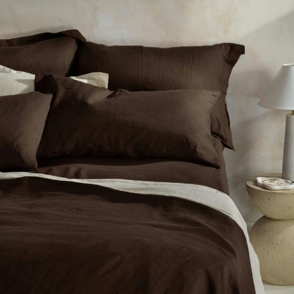 Soak&Sleep Chocolate French Linen Duvet Cover