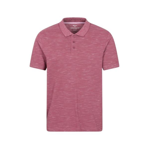 Mountain Warehouse Mens Dawnay Textured Pique Polo Shirt - Burgundy - 