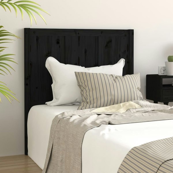 Berkfield Bed Headboard Black 95.5x4x100 cm Solid Pine Wood