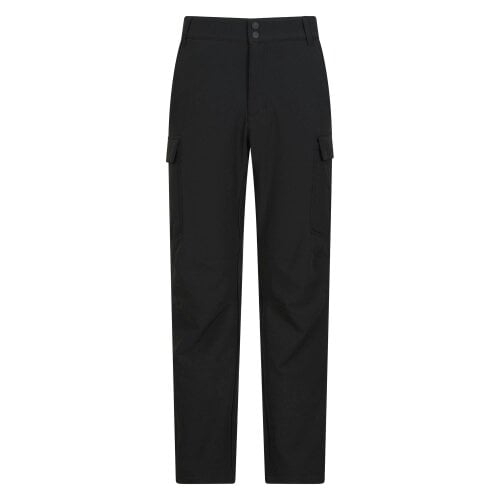 Mountain Warehouse Mens Beacon Softshell Fleece Lined Trousers - Black