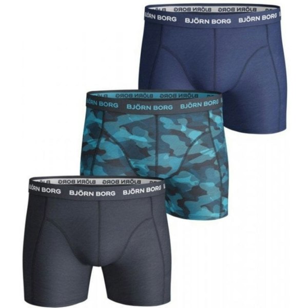Bjorn Borg 3-Pack Camo Print Boxer Trunks, Blue Mix