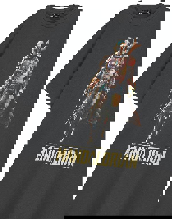 Star Wars Mens Grey The Mandalorian Short Sleeved T-Shirt