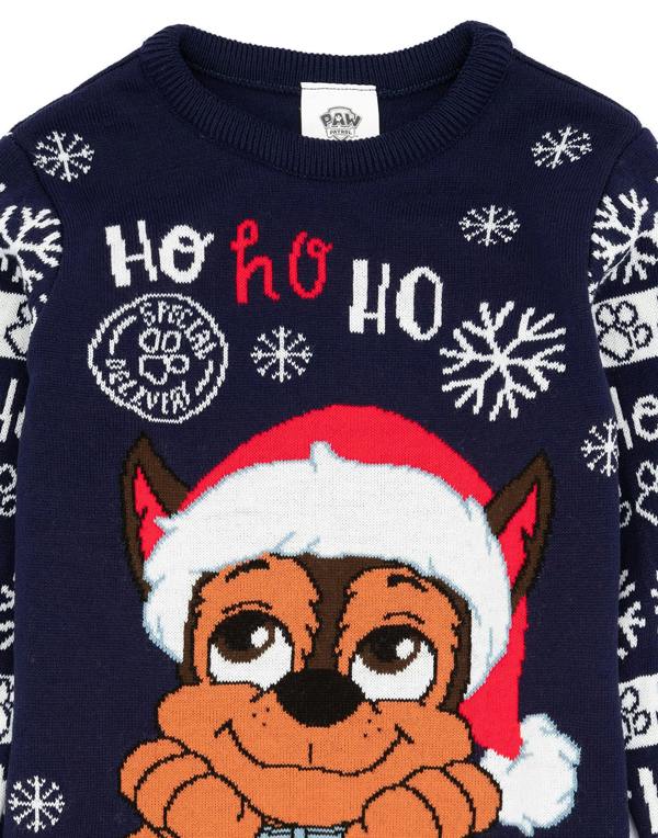 Paw Patrol Boys Blue Chase Christmas Jumper