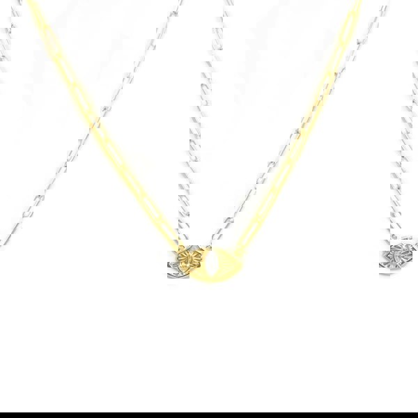 Say It With Clear Stone Evil Eye Necklace - Yellow Gold Plated