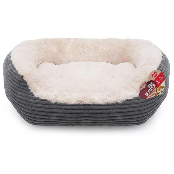 Rosewood Grey Jumbo Cord/Plush Dog Bed (Small)