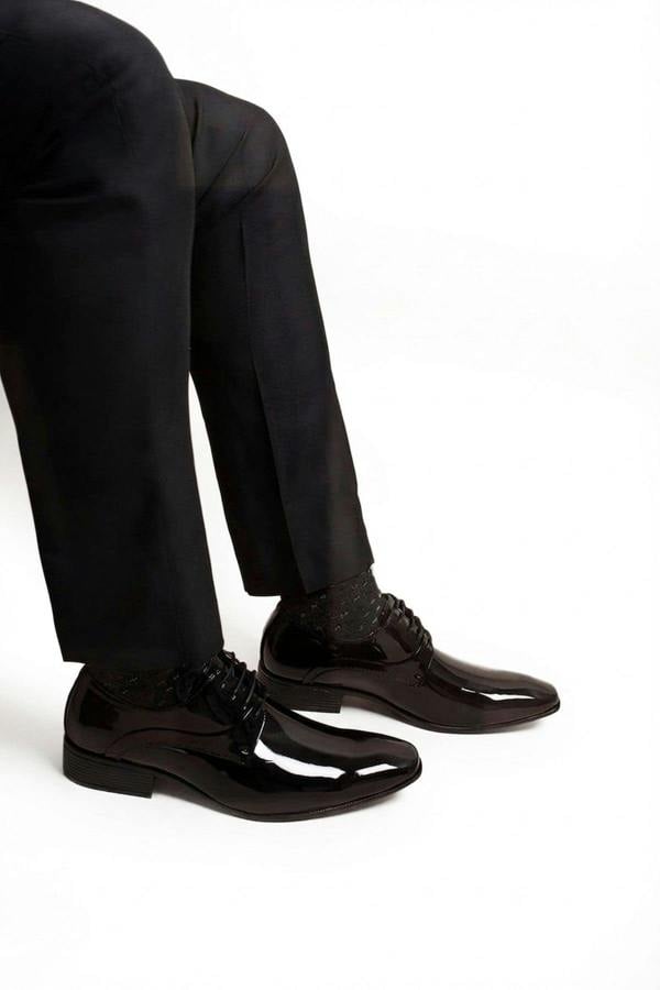 Jaxon Lace Up Derby Formal Dress Work Shoes - Black_wb