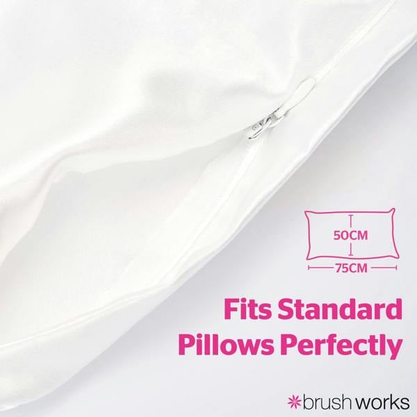 Brushworks Luxe Satin Pillowcase - White