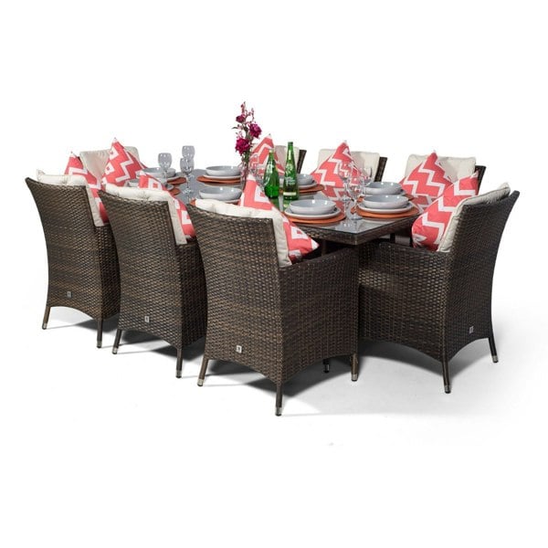 Giardino Savannah Rectangular 8 Seater Rattan Patio Dining Set
