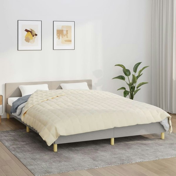 Berkfield Weighted Blanket Light Cream 200x225 cm 13 kg Fabric