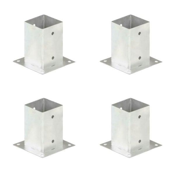 Berkfield Post Anchors 4 pcs Galvanised Metal 91 mm