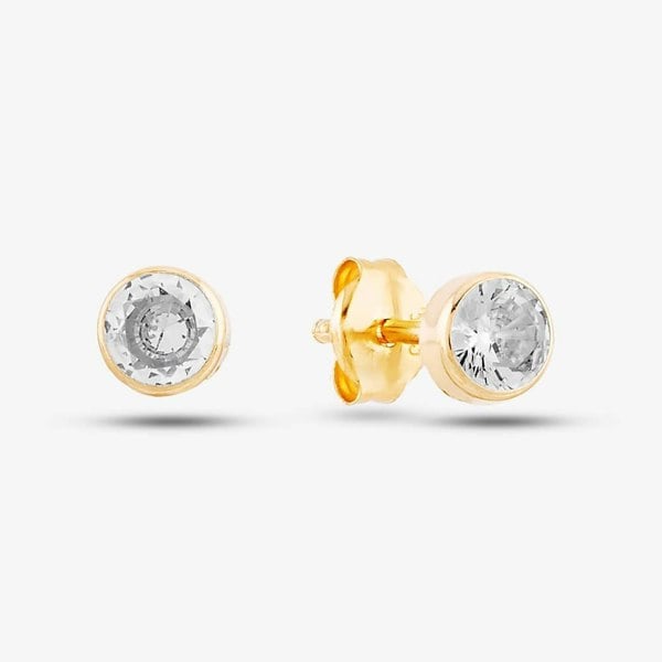 T. H. Baker 9ct Yellow Gold Cubic Zirconia Stud Earrings 1.57.9949