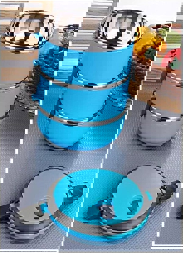 Rozi Freshbox 3-Layer Stainless Steel Bento Lunch Box (Blue)