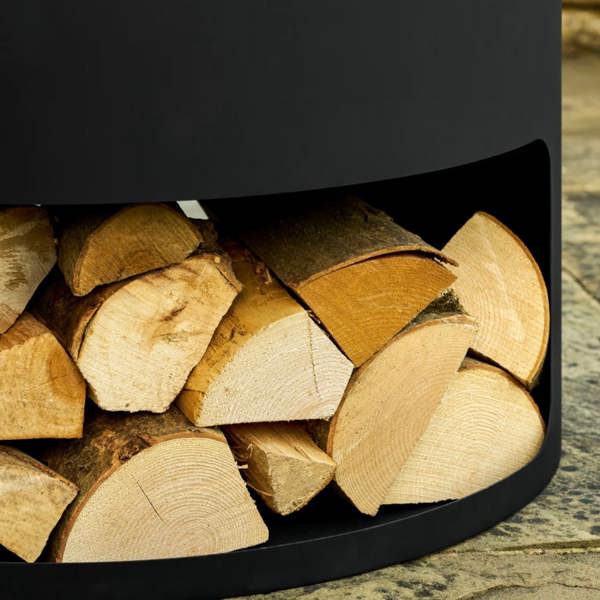Abode Home & Gifts Round Fire Pit & Log Store