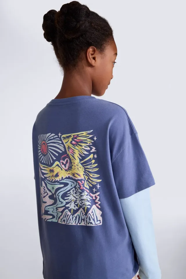 Animal Kids Ria UV Protection Double Sleeve T-Shirt - Purple