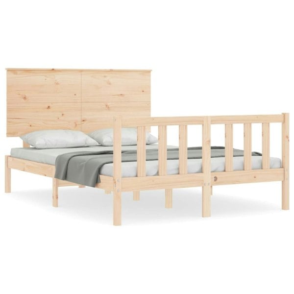 Berkfield Bed Frame with Headboard 140x200 cm Solid Wood